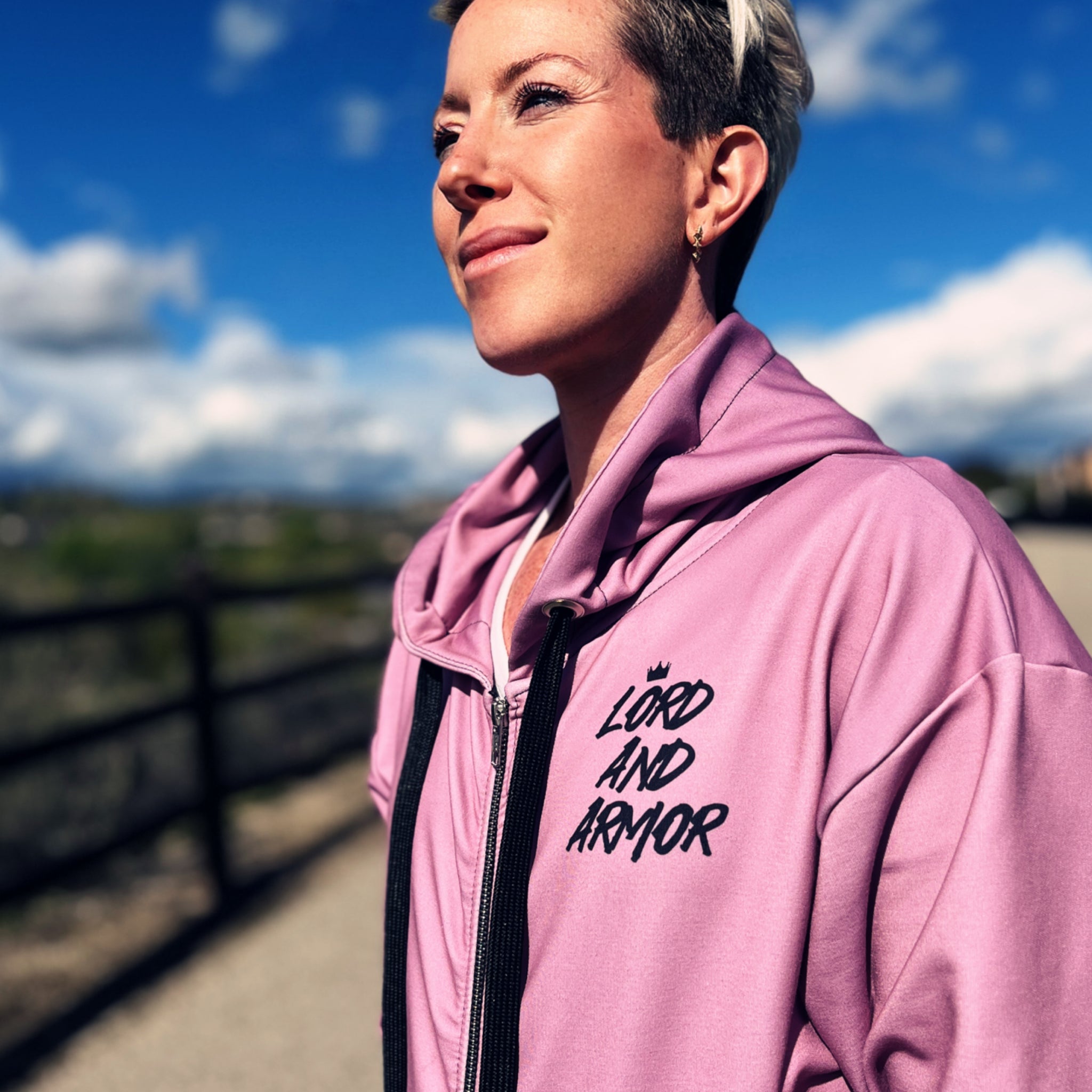 Lord and Armor Womens Cool Pink Zip Hoodie - Lord and Armor Apparel