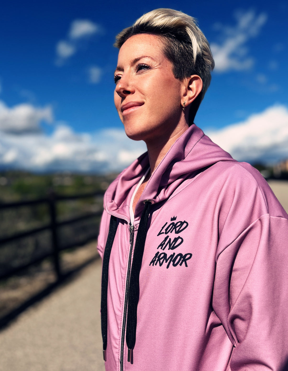 Lord and Armor Womens Cool Pink Zip Hoodie - Lord and Armor Apparel